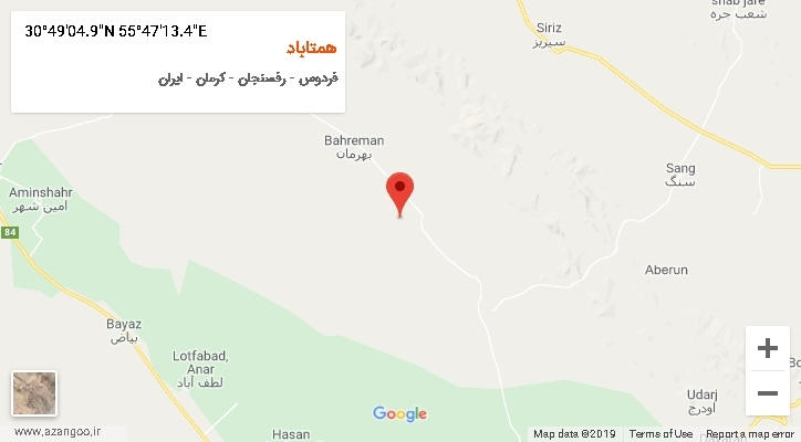 روستای همتاباد بر روی نقشه