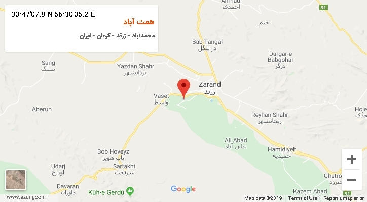 روستای همت آباد بر روی نقشه
