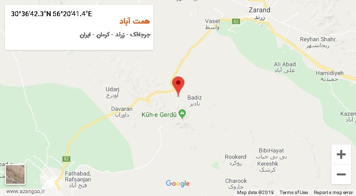 روستای همت آباد بر روی نقشه