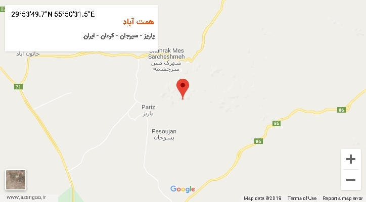 روستای همت آباد بر روی نقشه
