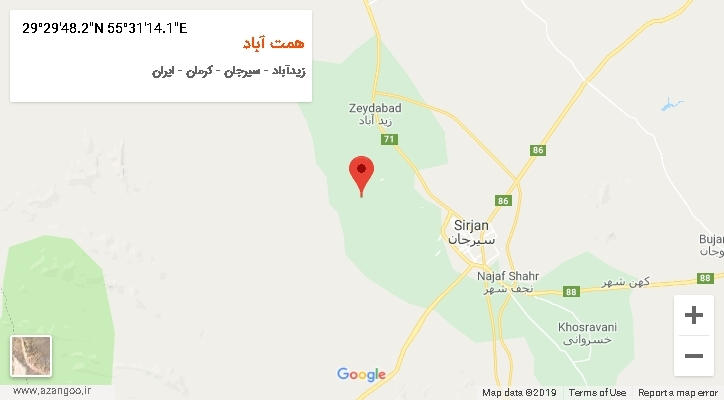 روستای همت آباد بر روی نقشه