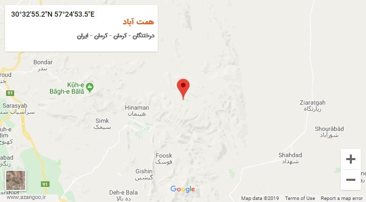 روستای همت آباد بر روی نقشه
