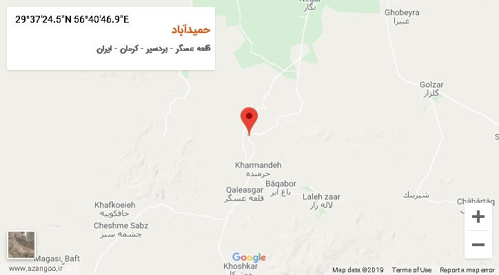 روستای حمیدآباد بر روی نقشه
