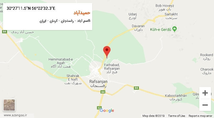 روستای حمیدآباد بر روی نقشه