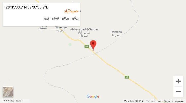 روستای حمیدآباد بر روی نقشه