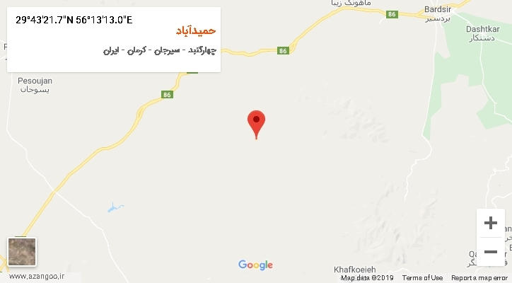 روستای حمیدآباد بر روی نقشه