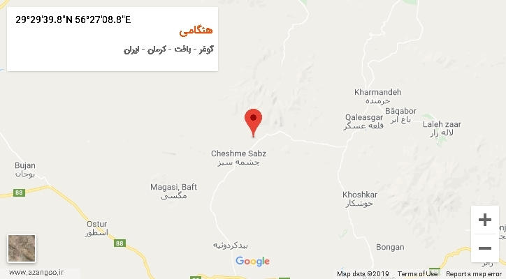 روستای هنگامی بر روی نقشه