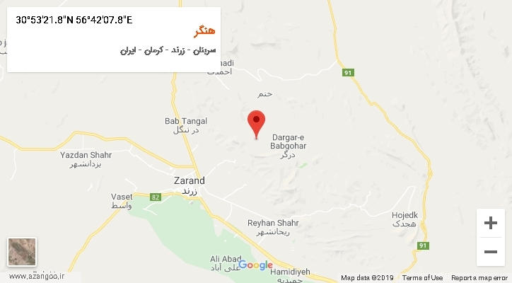 روستای هنگر بر روی نقشه