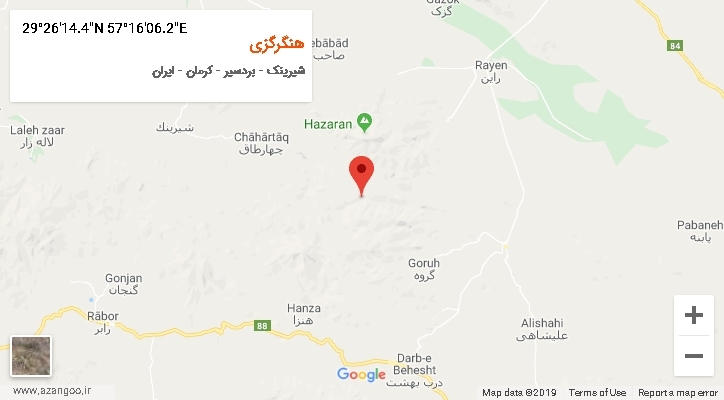 روستای هنگرگزی بر روی نقشه
