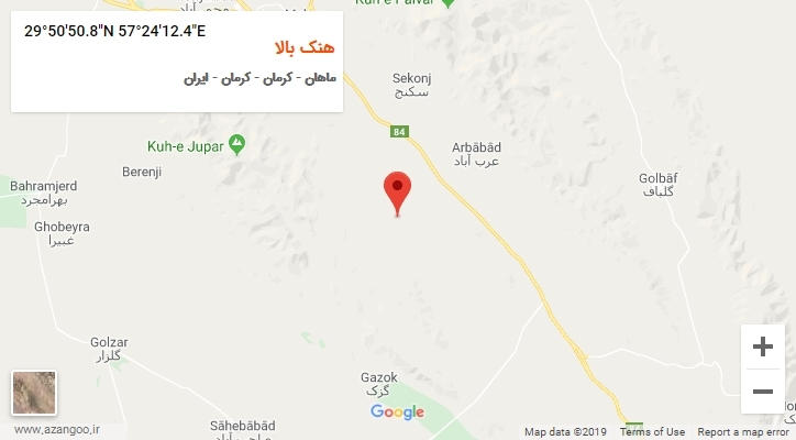 روستای هنک بالا بر روی نقشه