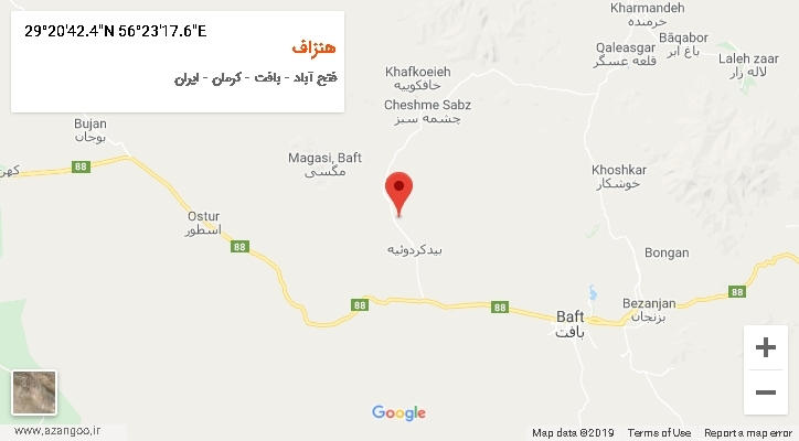 روستای هنزاف بر روی نقشه