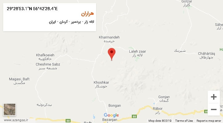 روستای هراران بر روی نقشه