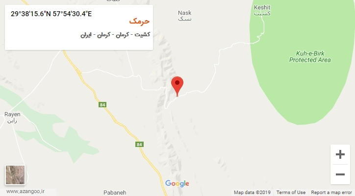 روستای حرمک بر روی نقشه