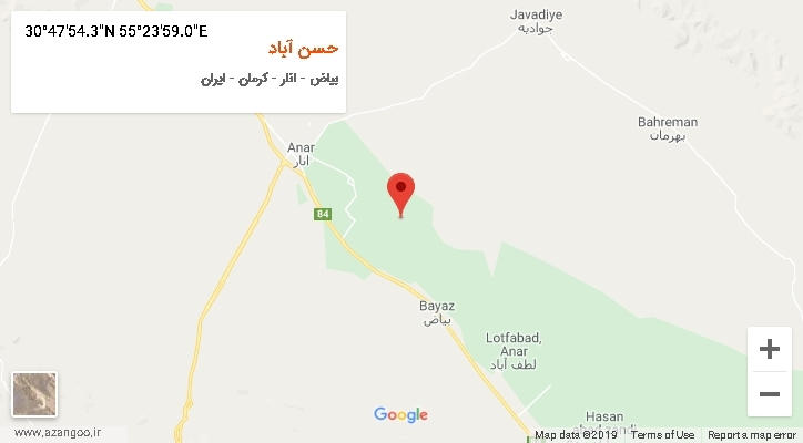 روستای حسن آباد بر روی نقشه