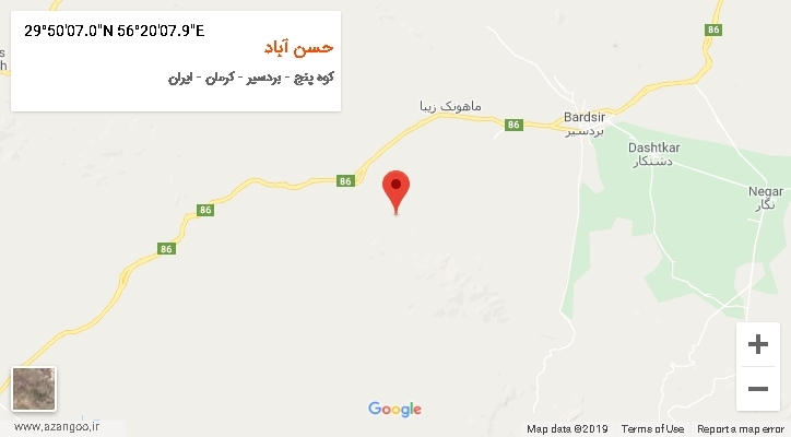 روستای حسن آباد بر روی نقشه