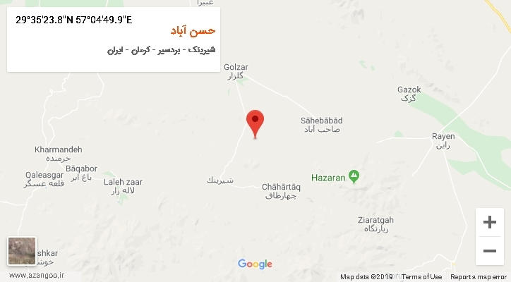 روستای حسن آباد بر روی نقشه
