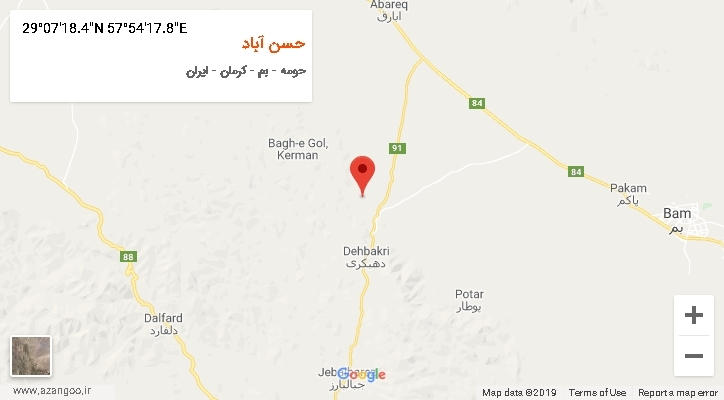 روستای حسن آباد بر روی نقشه