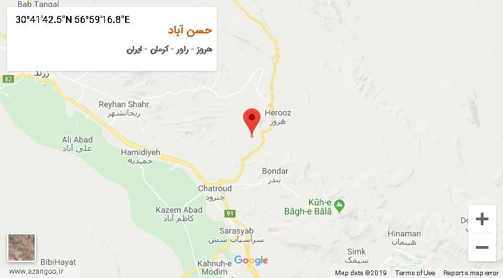 روستای حسن آباد بر روی نقشه