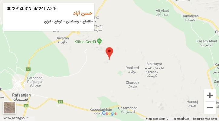 روستای حسن آباد بر روی نقشه