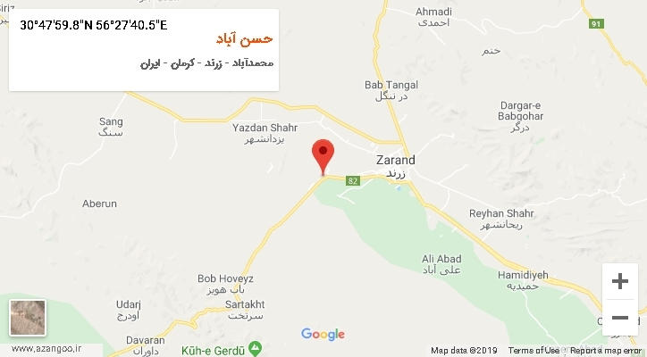 روستای حسن آباد بر روی نقشه