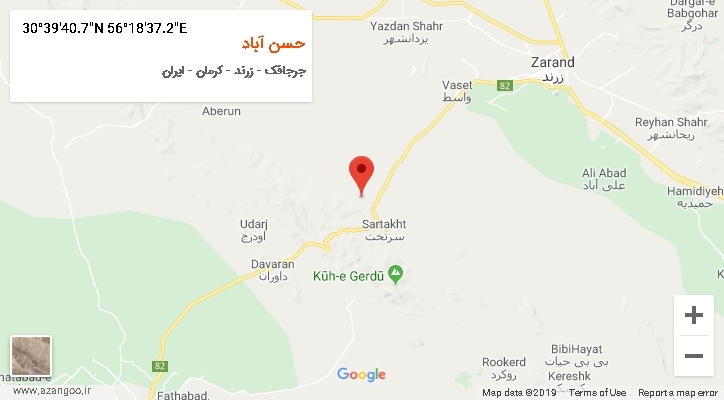 روستای حسن آباد بر روی نقشه