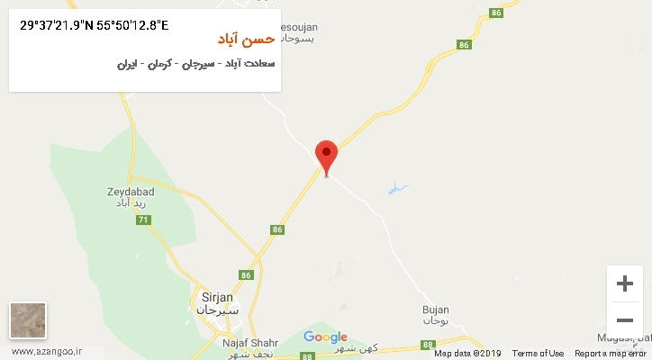 روستای حسن آباد بر روی نقشه