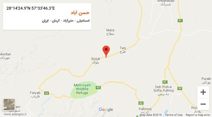 روستای حسن آباد بر روی نقشه