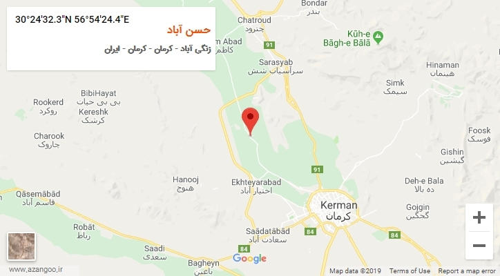 روستای حسن آباد بر روی نقشه