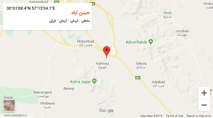 روستای حسن آباد بر روی نقشه