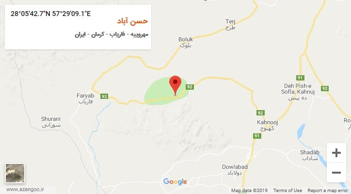 روستای حسن آباد بر روی نقشه