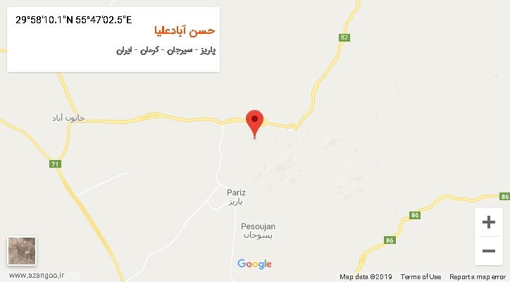 روستای حسن آبادعلیا بر روی نقشه
