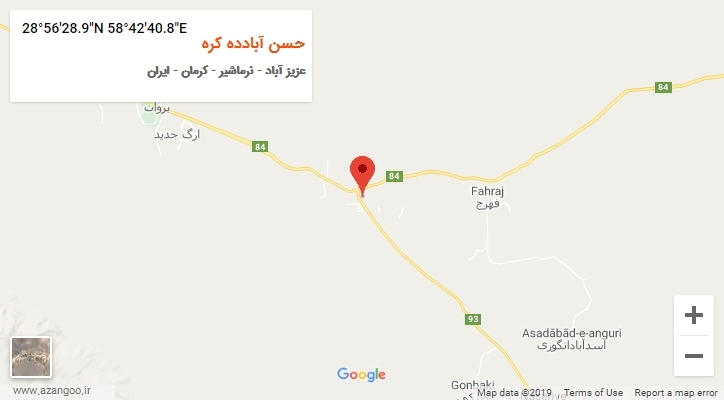 روستای حسن آبادده کره بر روی نقشه