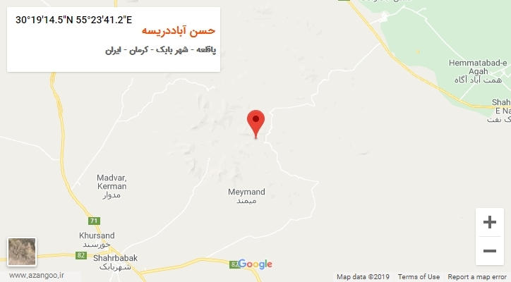 روستای حسن آباددریسه بر روی نقشه