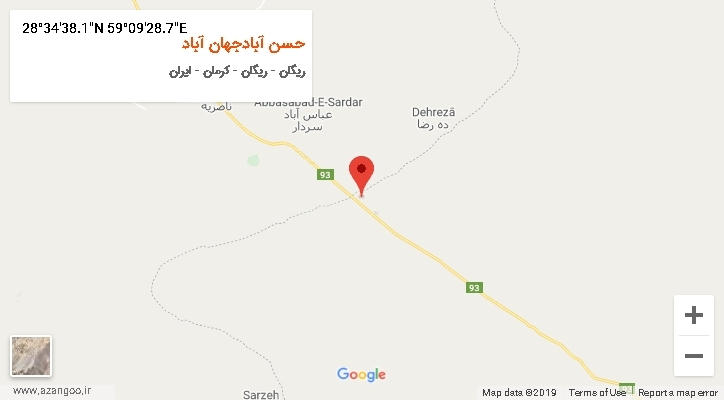 روستای حسن آبادجهان آباد بر روی نقشه