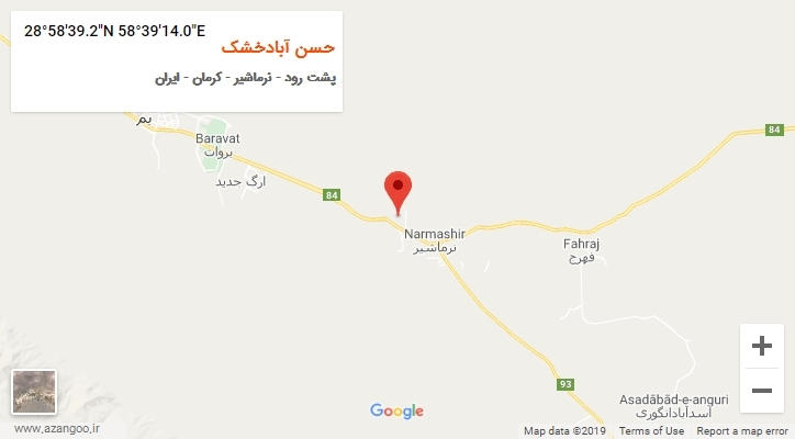 روستای حسن آبادخشک بر روی نقشه