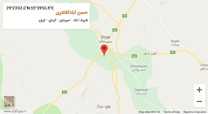 روستای حسن آبادکلانتری بر روی نقشه