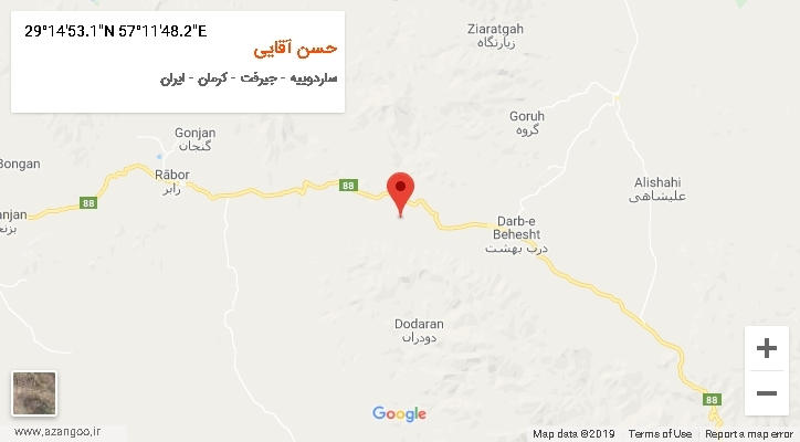 روستای حسن آقایی بر روی نقشه