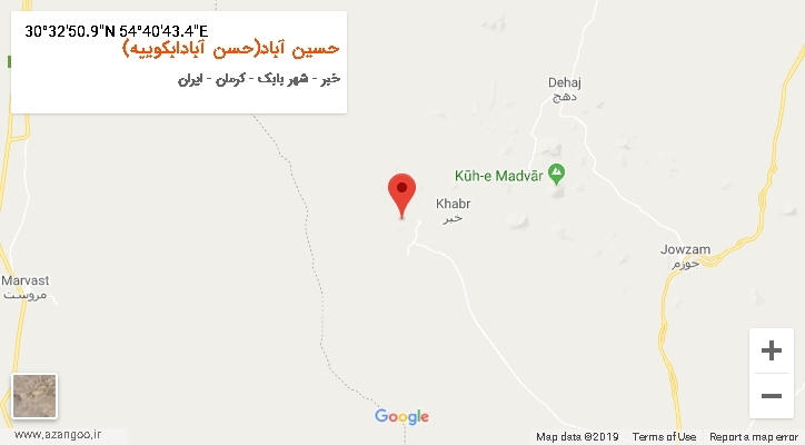 روستای حسین آباد(حسن آبادابکوییه) بر روی نقشه