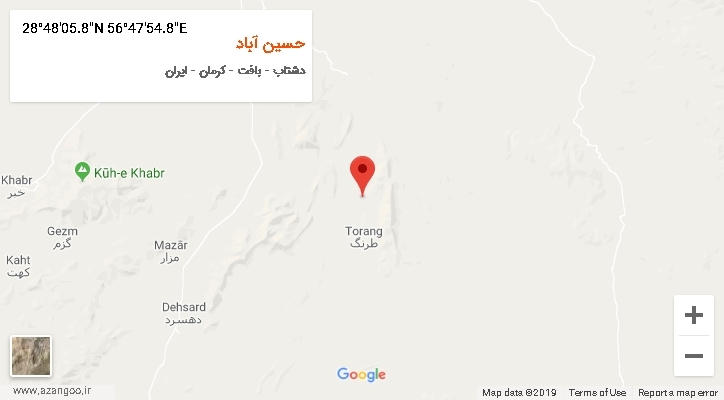 روستای حسین آباد بر روی نقشه