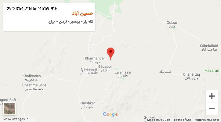 روستای حسین آباد بر روی نقشه