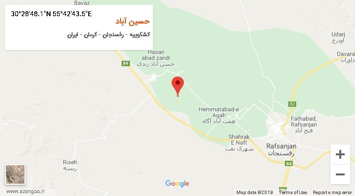 روستای حسین آباد بر روی نقشه