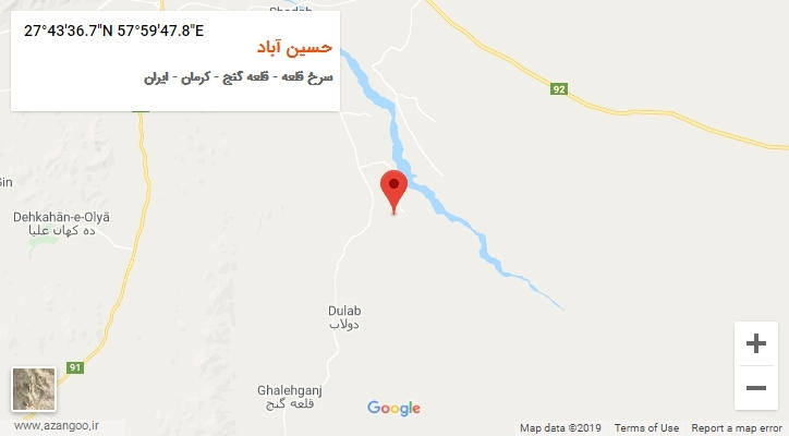 روستای حسین آباد بر روی نقشه