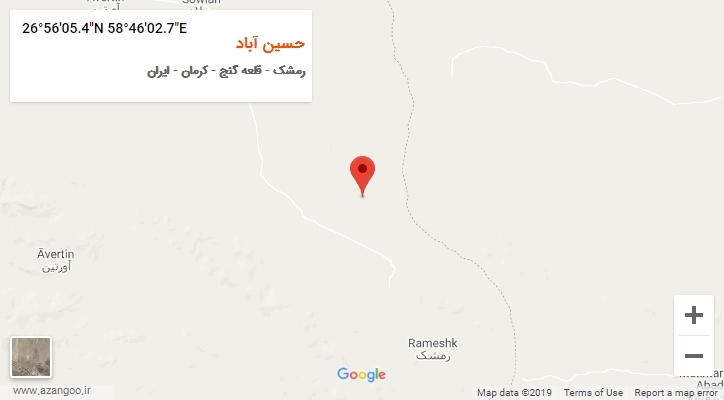 روستای حسین آباد بر روی نقشه