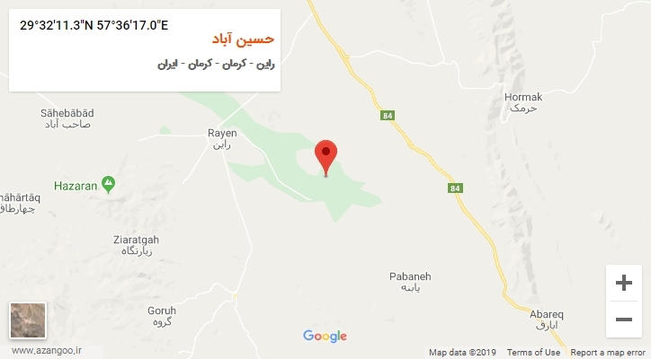 روستای حسین آباد بر روی نقشه