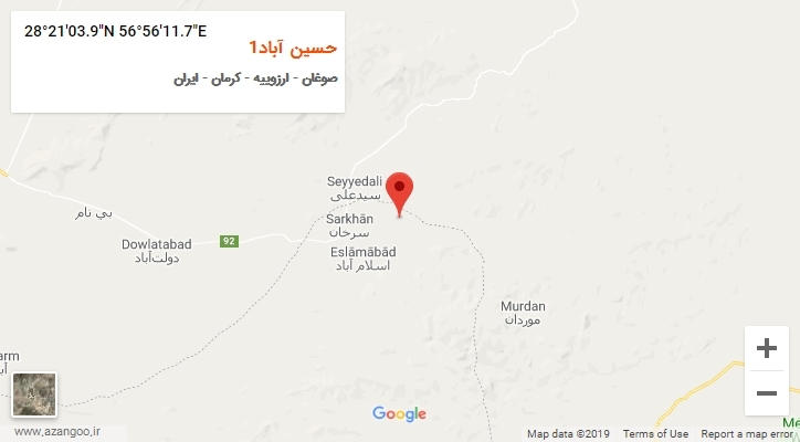 روستای حسین آباد1 بر روی نقشه