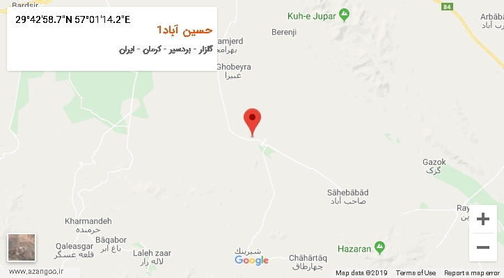روستای حسین آباد1 بر روی نقشه