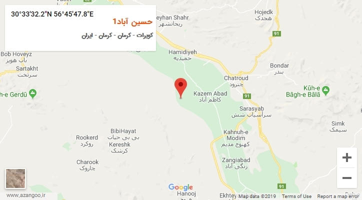 روستای حسین آباد1 بر روی نقشه