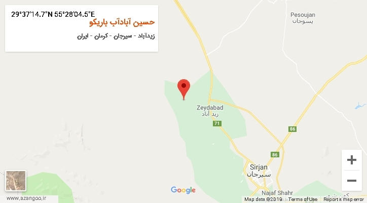 روستای حسین آبادآب باریکو بر روی نقشه