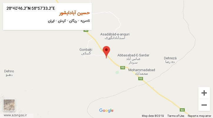 روستای حسین آبادابشور بر روی نقشه