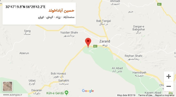روستای حسین آباداخوند بر روی نقشه